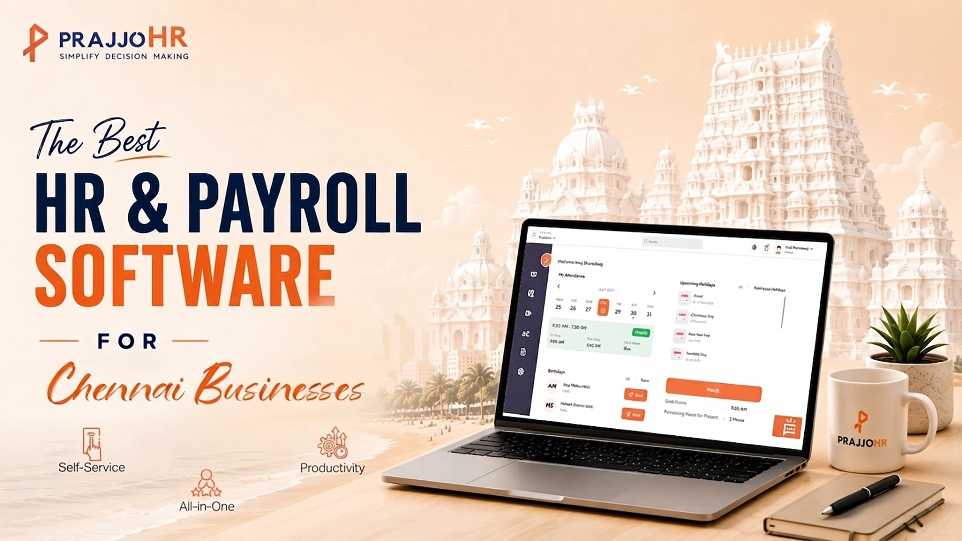 ALT TEXT - HR and payroll software for Chennai businesses with PrajjoHR employee management dashboard