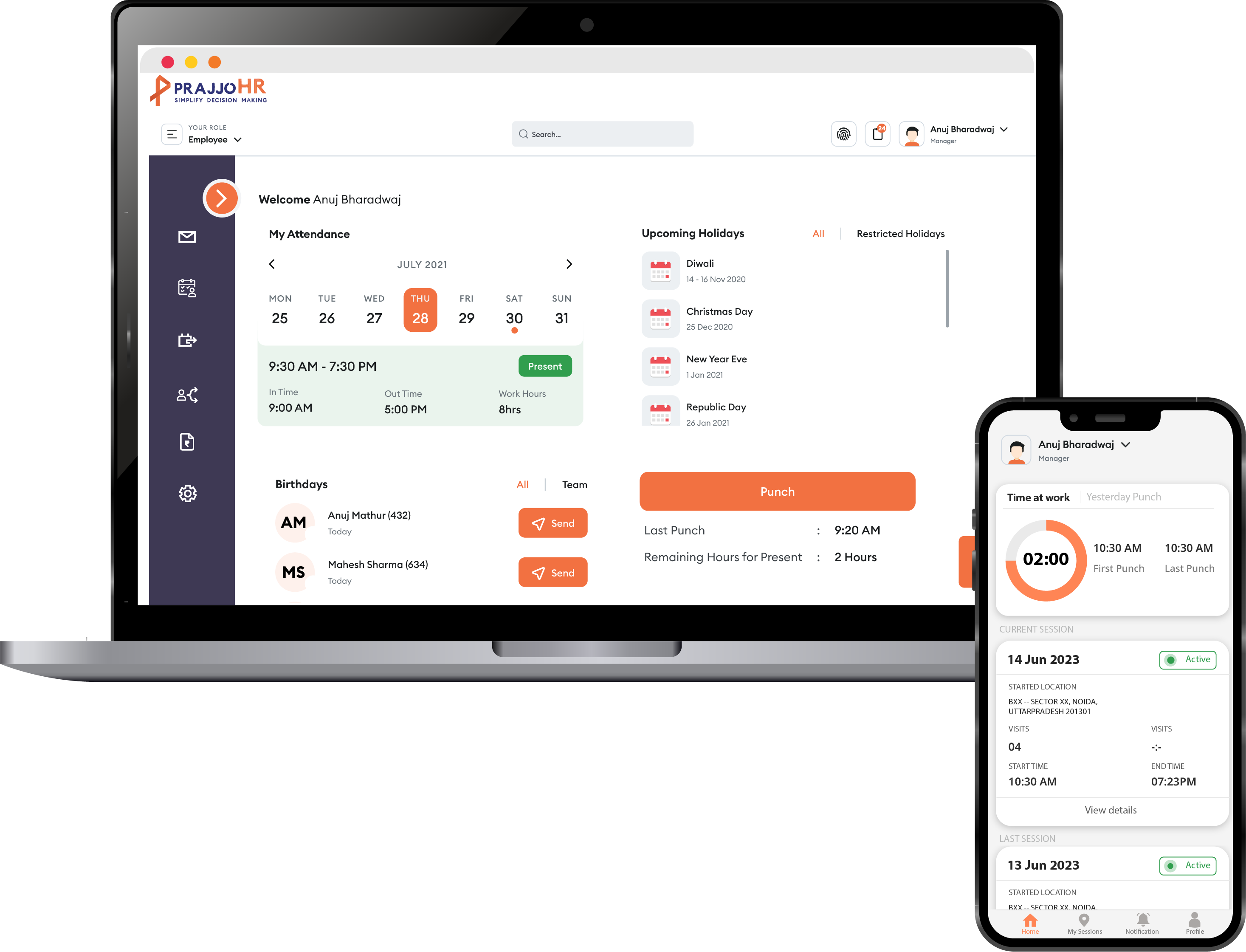 PrajjoHR Departmental Structure Dashboard