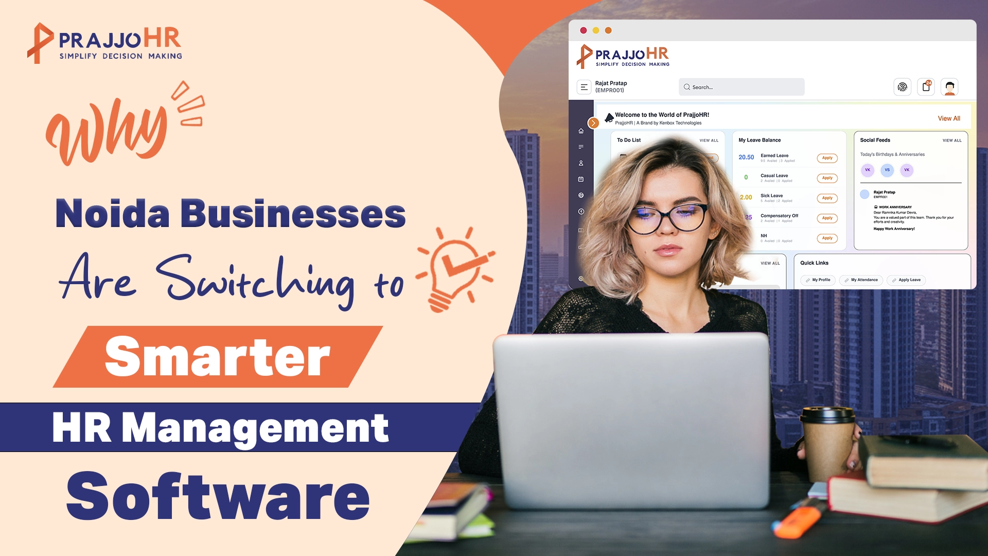 Professional HR software in Noida by PrajjoHR with payroll, attendance, and employee management solutions.